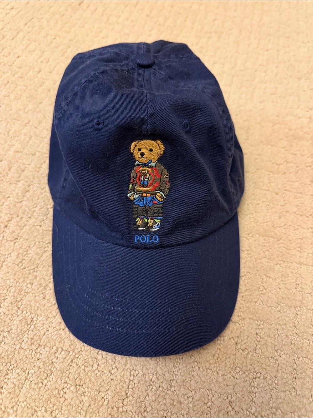 Polo by Ralph Lauren Navy Embroidered Polo Bear Hat Cap